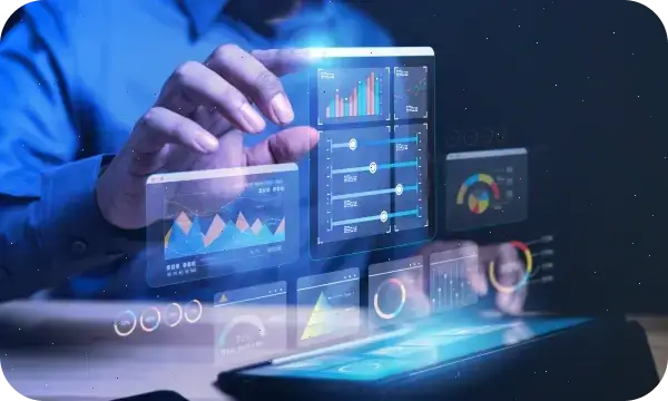 User working with trading analytics