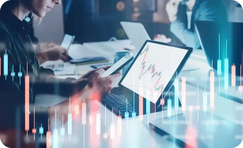Cryptocurrency market chart on a screen